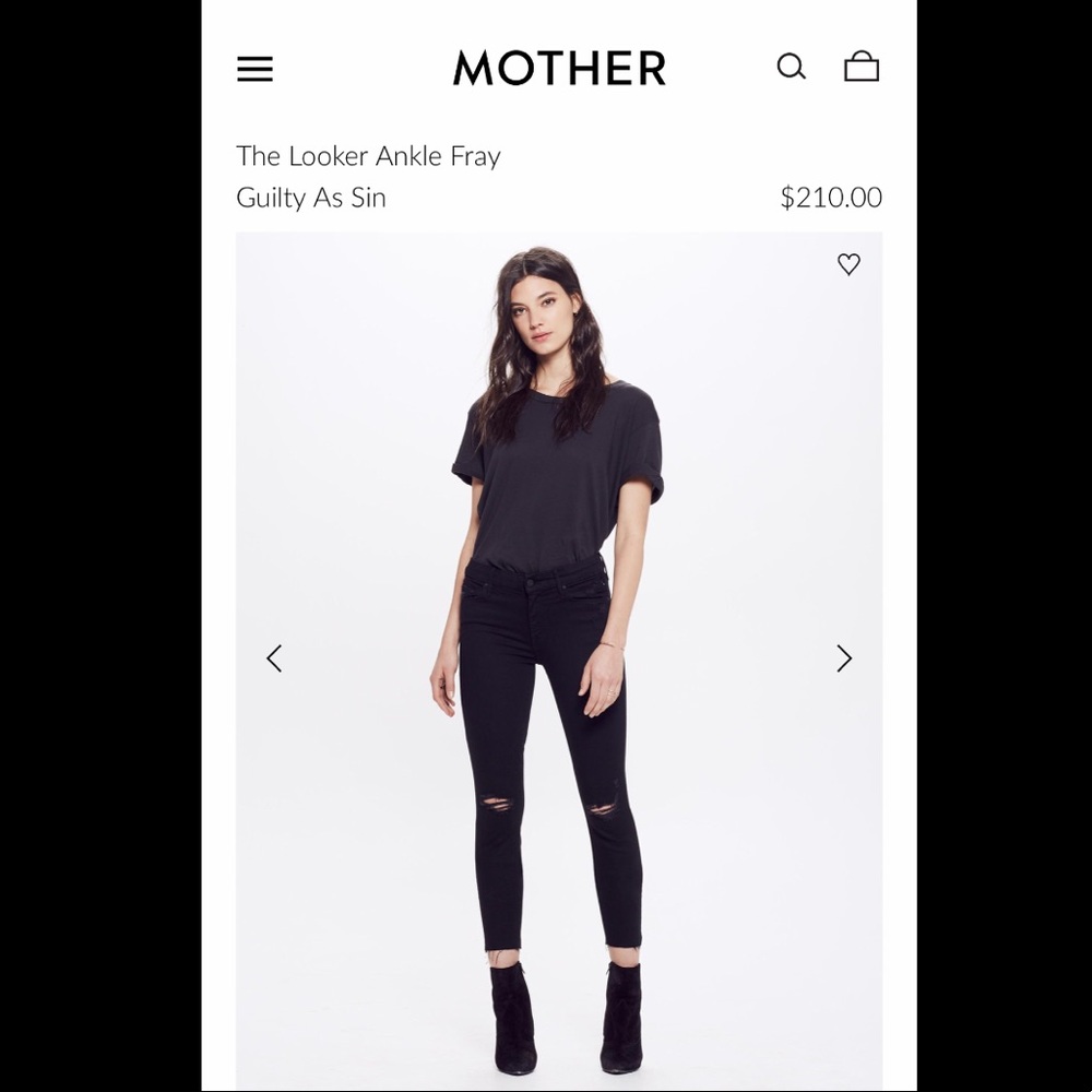 MOTHER Denim Looker Ankle Fray